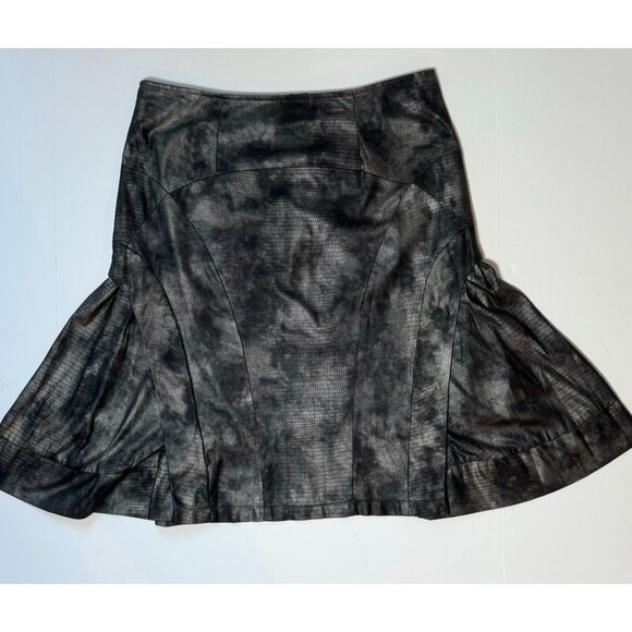 Pile Ou Face Paris Skirt Size 3 Gray Black Reptile Print Flared A Line Textured - Picture 3 of 14